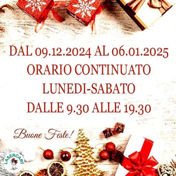 Nuovo orario festività natalizie!